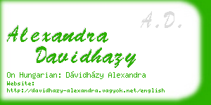 alexandra davidhazy business card